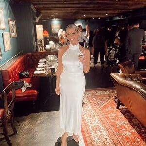 Jenny Yoo Ivory Satin Gown